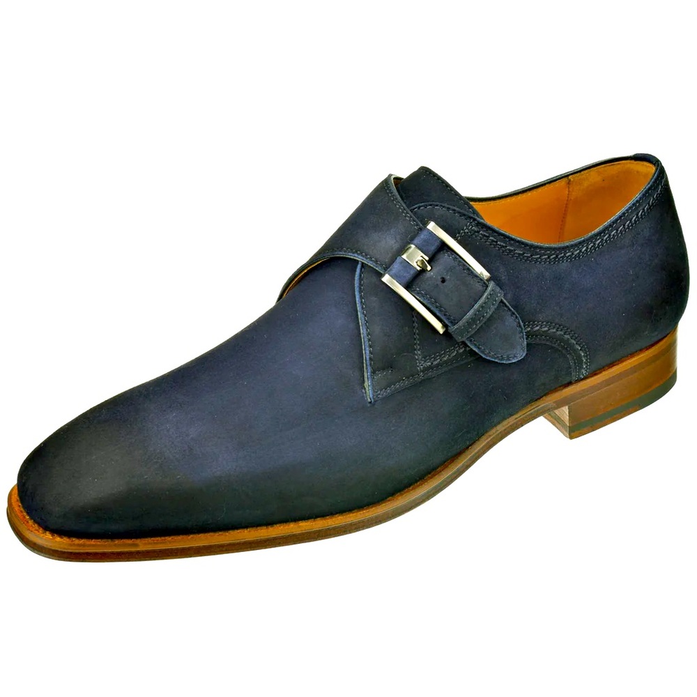 Magnanni 'Marco Il' Monk Strap Men's Shoes Size 13 Blue Suede